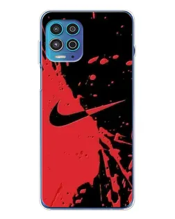 Чохол для Motorola MOTO G100 Pro з картинкою «Червоні бризки Nike»