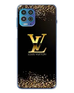 Чехол для Motorola MOTO G100 Pro с картинкой «LV — золотые искры»