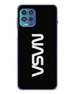 Чехол для Motorola MOTO G100 Pro с картинкой «NASA — вертикальный логотип»