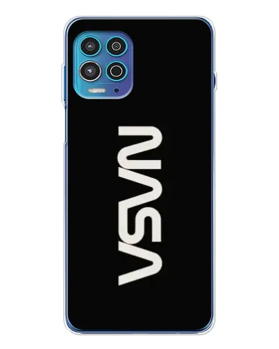 Чехол для Motorola MOTO G100 Pro с картинкой «NASA — вертикальный логотип»