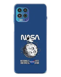 Чехол для Motorola MOTO G100 Pro с картинкой «NASA — лунная миссия»