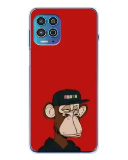 Чехол для Motorola MOTO G100 Pro с картинкой «Bored Ape — красный фон»