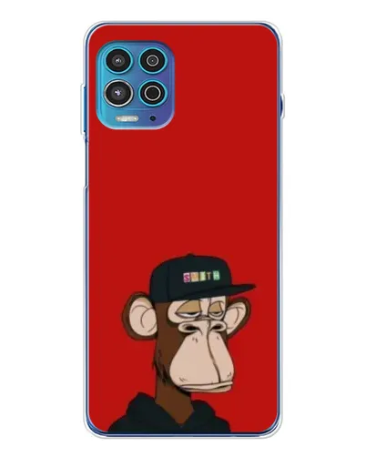 Чехол для Motorola MOTO G100 Pro с картинкой «Bored Ape — красный фон»