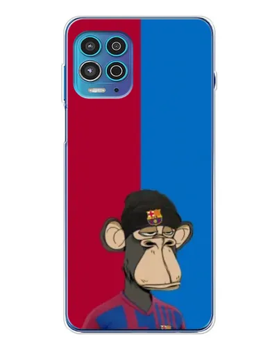Чехол для Motorola MOTO G100 Pro с картинкой «Bored Ape — фанат Барсы»