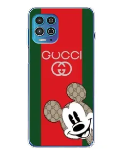 Чехол для Motorola MOTO G100 Pro с картинкой «Gucci — полосы и Микки»