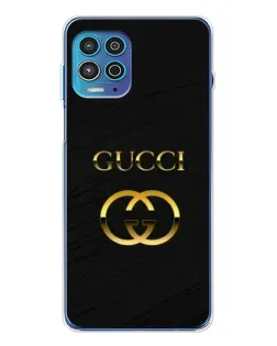 Чехол для Motorola MOTO G100 Pro с картинкой «Золотой логотип Gucci»