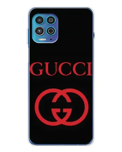 Чехол для Motorola MOTO G100 Pro с картинкой «Gucci — красный логотип»