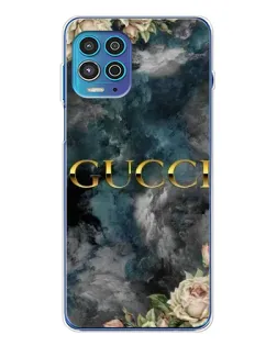 Чехол для Motorola MOTO G100 Pro с картинкой «Абстрактные цветы Gucci»
