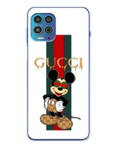 Чехол для Motorola MOTO G100 Pro с картинкой «Микки Маус Gucci — полосы»