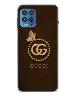 Чехол для Motorola MOTO G100 Pro с картинкой «Gucci — золотая бабочка»