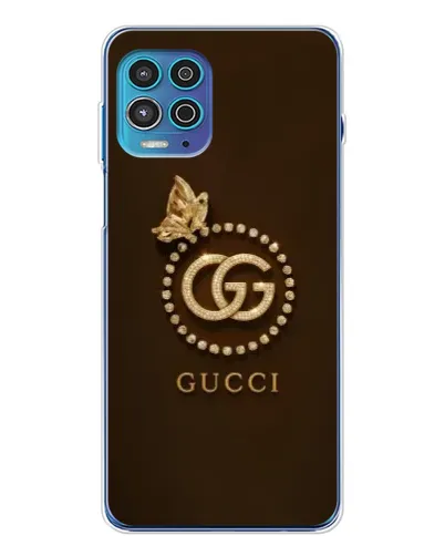 Чехол для Motorola MOTO G100 Pro с картинкой «Gucci — золотая бабочка»