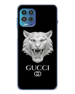 Чохол для Motorola MOTO G100 Pro з картинкою «Gucci — срібний лев»