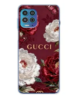 Чохол для Motorola MOTO G100 Pro з картинкою «Gucci — бордові троянди»