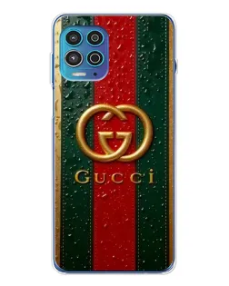 Чохол для Motorola MOTO G100 Pro з картинкою «Gucci — фірмова смуга та золото»