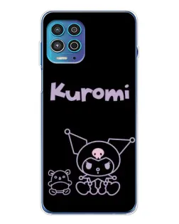 Чехол для Motorola MOTO G100 Pro с картинкой «Kuromi — черный минимализм»