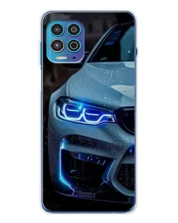 Чехол для Motorola MOTO G100 Pro с картинкой «Взгляд BMW с синими фарами»