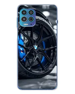 Чехол для Motorola MOTO G100 Pro с картинкой «Колесо BMW вблизи»