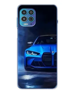 Чехол для Motorola MOTO G100 Pro с картинкой «Голубая BMW M4»