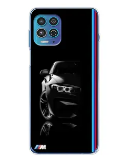 Чехол для Motorola MOTO G100 Pro с картинкой «Силуэт BMW в темноте»