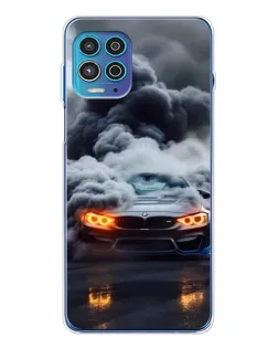 Чехол для Motorola MOTO G100 Pro с картинкой «BMW в дыму»