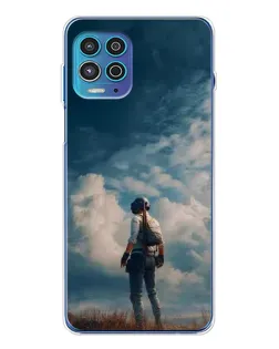 Чехол для Motorola MOTO G100 Pro с картинкой «Герой PUBG на скале»