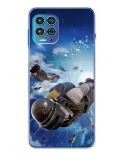 Чехол для Motorola MOTO G100 Pro с картинкой «Десант PUBG — прыжок»