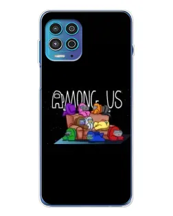 Чехол для Motorola MOTO G100 Pro с картинкой «Логотип Among Us»