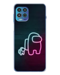 Чехол для Motorola MOTO G100 Pro с картинкой «Among Us неон-арт»