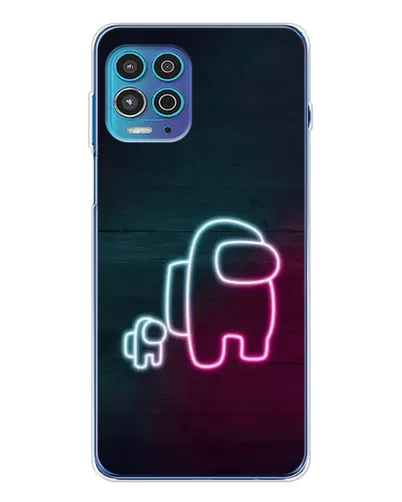 Чехол для Motorola MOTO G100 Pro с картинкой «Among Us неон-арт»