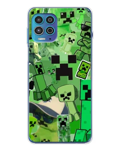 Чехол для Motorola MOTO G100 Pro с картинкой «Криперы Minecraft»
