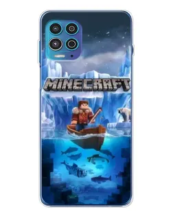 Чехол для Motorola MOTO G100 Pro с картинкой «Minecraft ледяной мир»