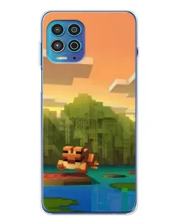 Чехол для Motorola MOTO G100 Pro с картинкой «Майнкрафт закат солнца»