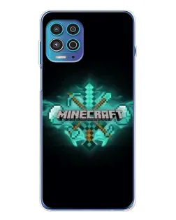 Чехол для Motorola MOTO G100 Pro с картинкой «Minecraft Diamond лого»