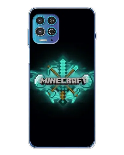 Чехол для Motorola MOTO G100 Pro с картинкой «Minecraft Diamond лого»