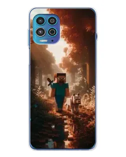 Чехол для Motorola MOTO G100 Pro с картинкой «Стив в лесу»