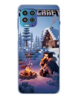 Чехол для Motorola MOTO G100 Pro с картинкой «Зимний Minecraft»