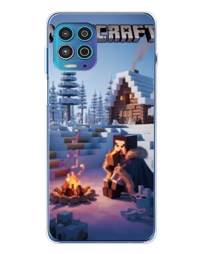 Чехол для Motorola MOTO G100 Pro с картинкой «Зимний Minecraft»