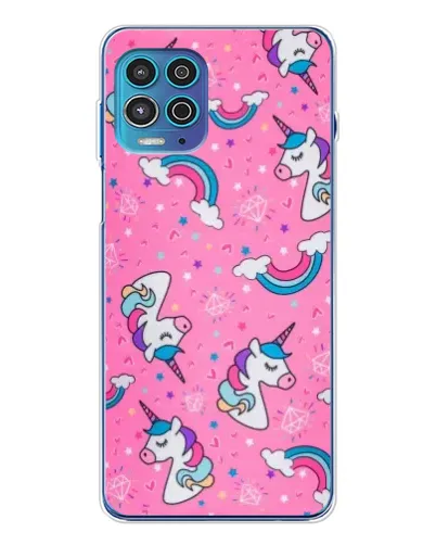 Чохол для Motorola MOTO G100 Pro з картинкою «Unicorn паттерн рожевий»