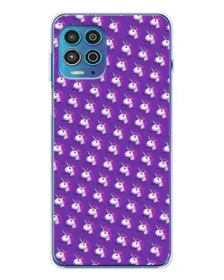 Чохол для Motorola MOTO G100 Pro з картинкою «Єдинороги на фіолетовому»