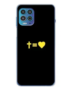 Чехол для Motorola MOTO G100 Pro с картинкой «Сердце и Крест»