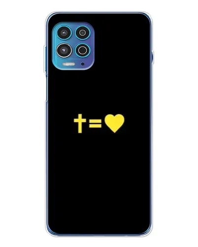 Чехол для Motorola MOTO G100 Pro с картинкой «Сердце и Крест»