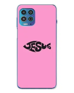 Чехол для Motorola MOTO G100 Pro с картинкой «Розовый символ  Jesus»