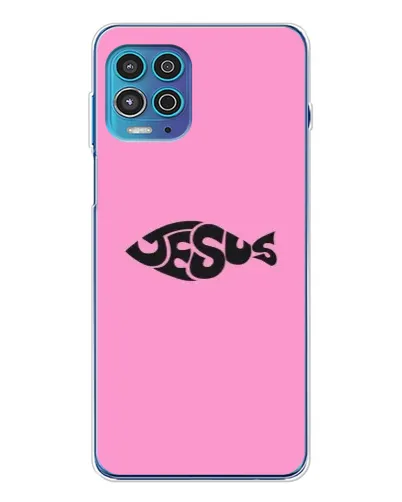Чехол для Motorola MOTO G100 Pro с картинкой «Розовый символ  Jesus»