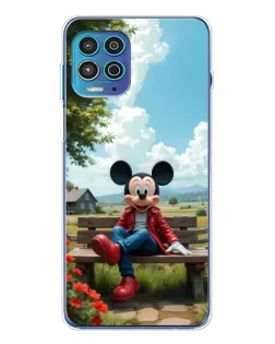 Чехол для Motorola MOTO G100 Pro с картинкой «Микки на скамейке»
