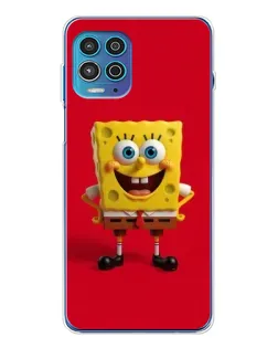 Чехол для Motorola MOTO G100 Pro с картинкой «Спанч Боб на красном»