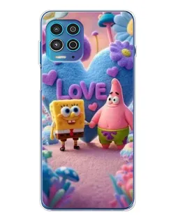 Чехол для Motorola MOTO G100 Pro с картинкой «Губка Боб Патрик»