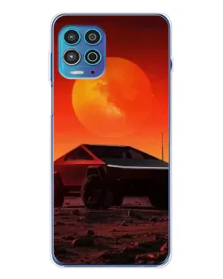 Чехол для Motorola MOTO G100 Pro с картинкой «Cybertruck на Марсе»