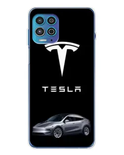 Чехол для Motorola MOTO G100 Pro с картинкой «Tesla Model Y»