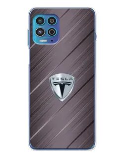 Чехол для Motorola MOTO G100 Pro с картинкой «Металлическая текстура Tesla»
