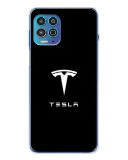 Чехол для Motorola MOTO G100 Pro с картинкой «Tesla White Logo»